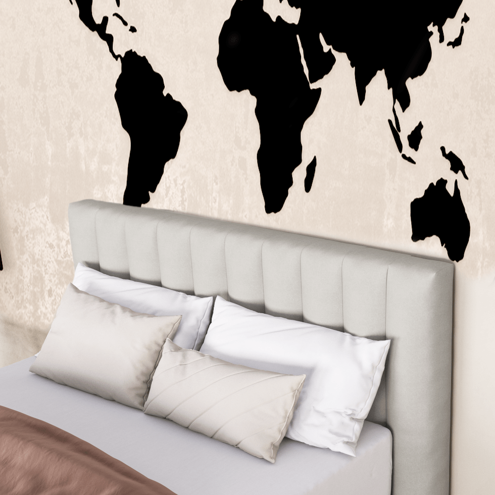 erkendmatras boxspring hoofdbord banen stof lichtgrijs