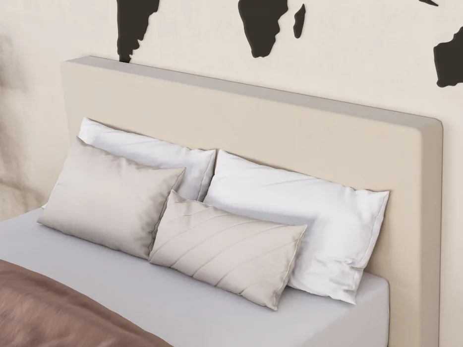 erkendmatras boxspring hoofdbord vlak velvet beige