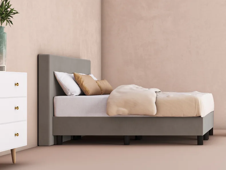 erkendmatras boxspring hoofdbord vlak velvet taupe