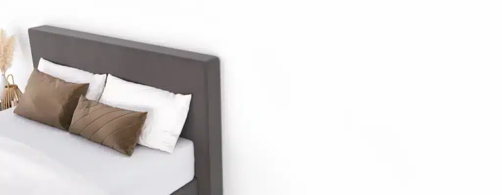 erkendmatras boxspring hoofdbord vlak velvet grijs uitzoom