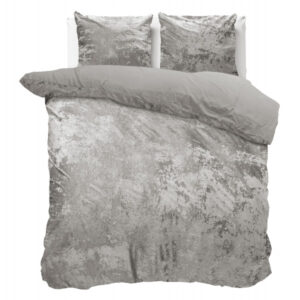 Crushed Velvet Katoen Metallic Zilver