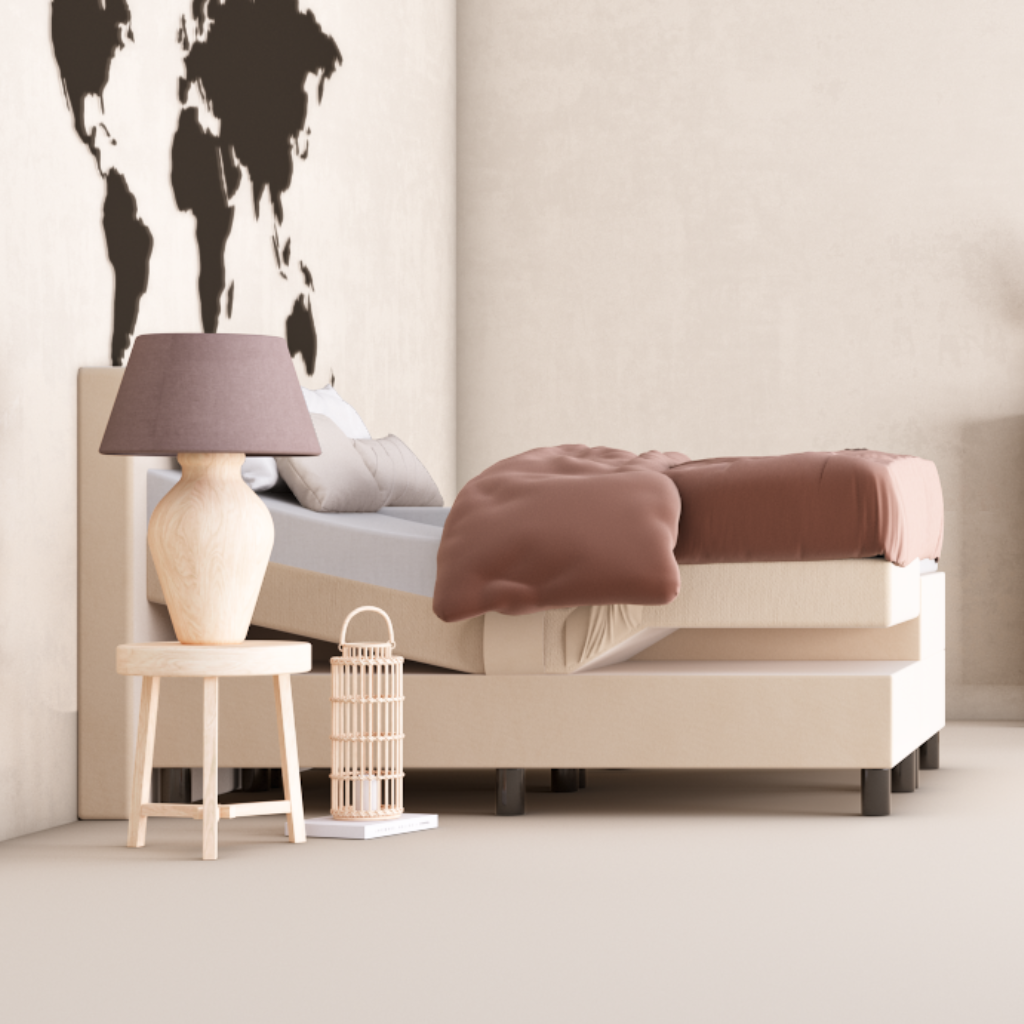 Elektrische boxspring beige tweepersoons