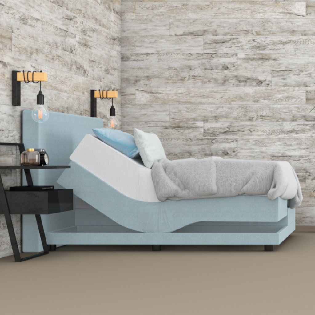 Elektrische Boxspring licht blauw