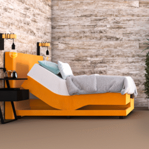 Elektrische boxspring oker geel