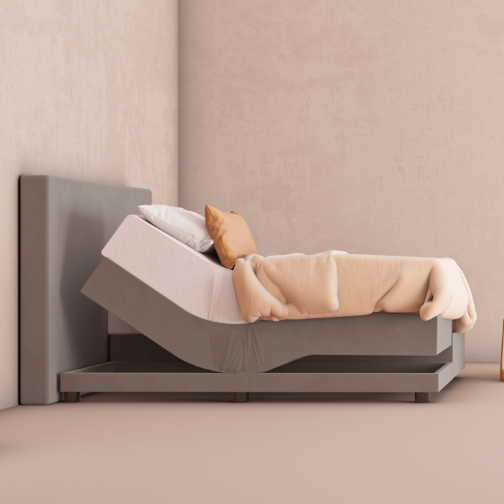 Elektrische boxspring taupe