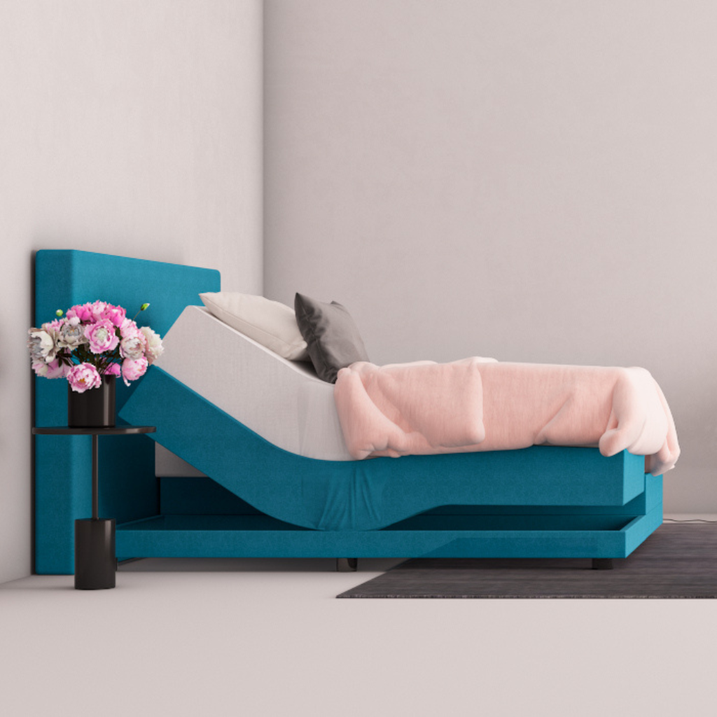 Elektrische boxspring turquoise