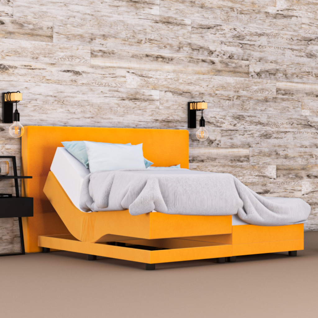 Elektrische Boxspring Oker Geel