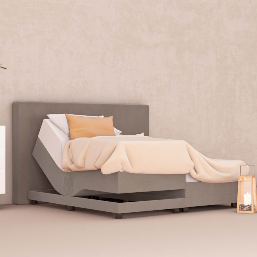 Elektrische Boxspring Taupe