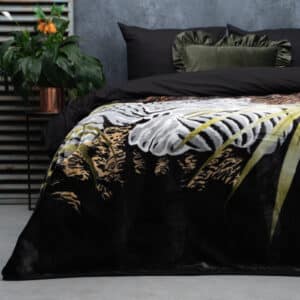Embossed deken Snow tiger Zwart