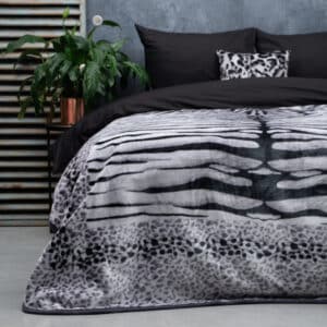 Embossed deken Zebra Grijs