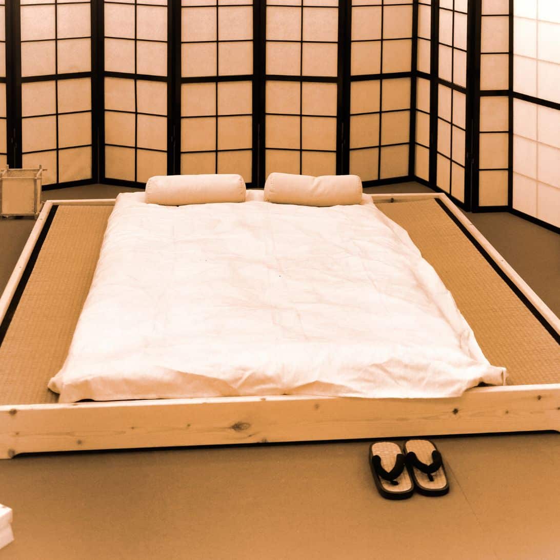 Futonbed in Japans interieur