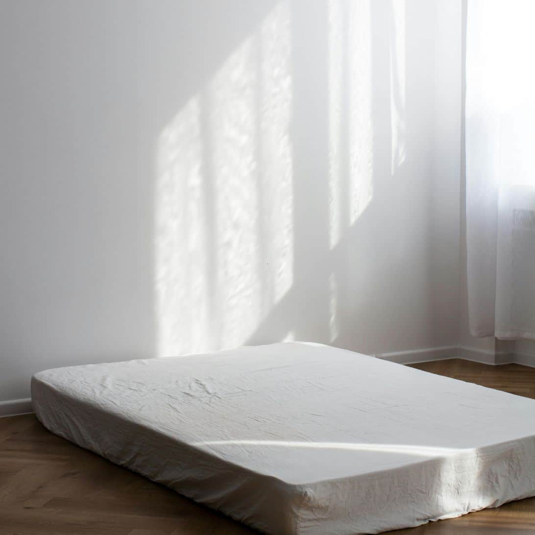 Latex matras op de vloer