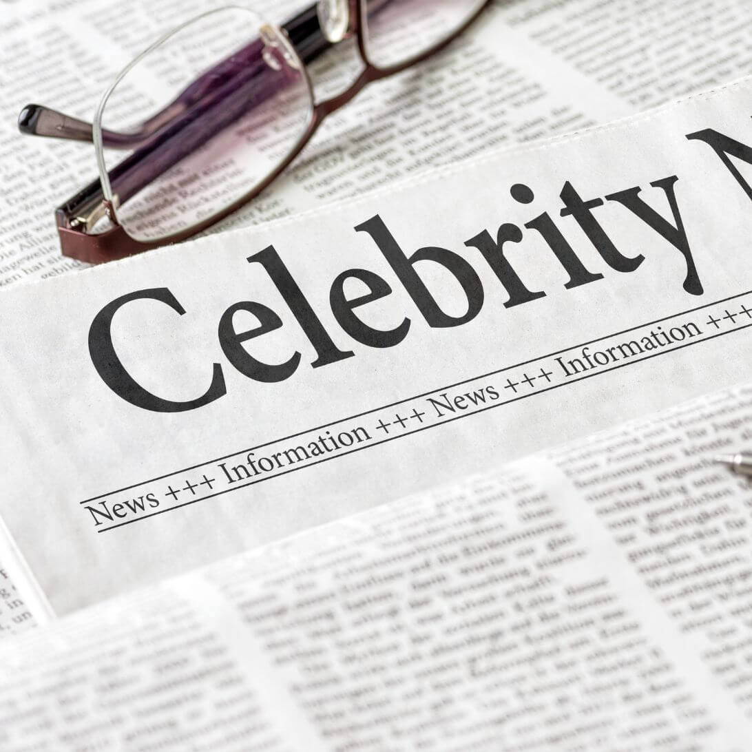 Krant met 'Celebrity' oftewel beroemdheid als kop