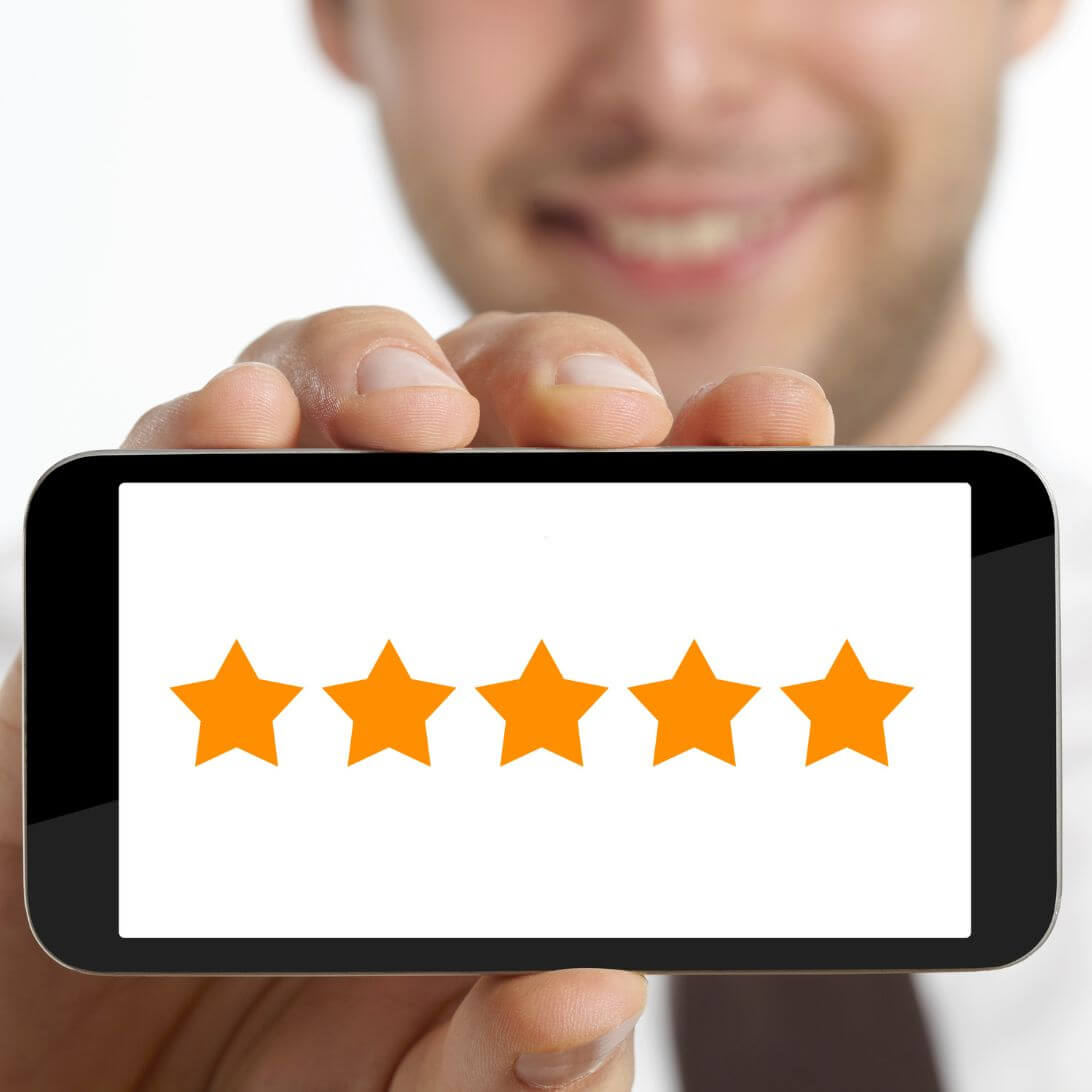 Review 5 sterren op telefoon