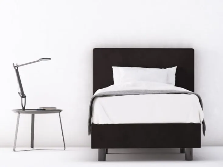 erkendmatras boxspring hoofdbord vlak velvet zwart