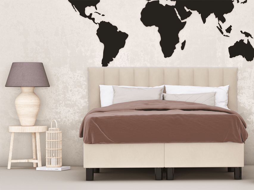 erkendmatras boxspring hoofdbord banen velvet beige