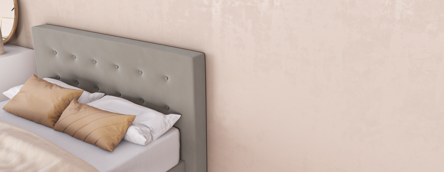 erkendmatras boxspring hoofdbord knopen velvet taupe uitzoom