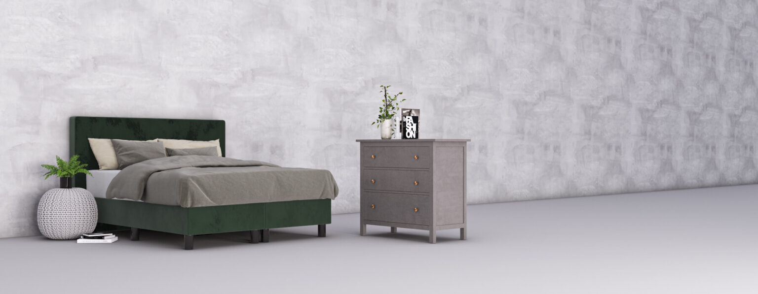 Boxspring donker groen