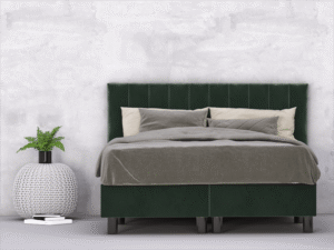 erkendmatras boxspring hoofdbord banen velvet donkergroen