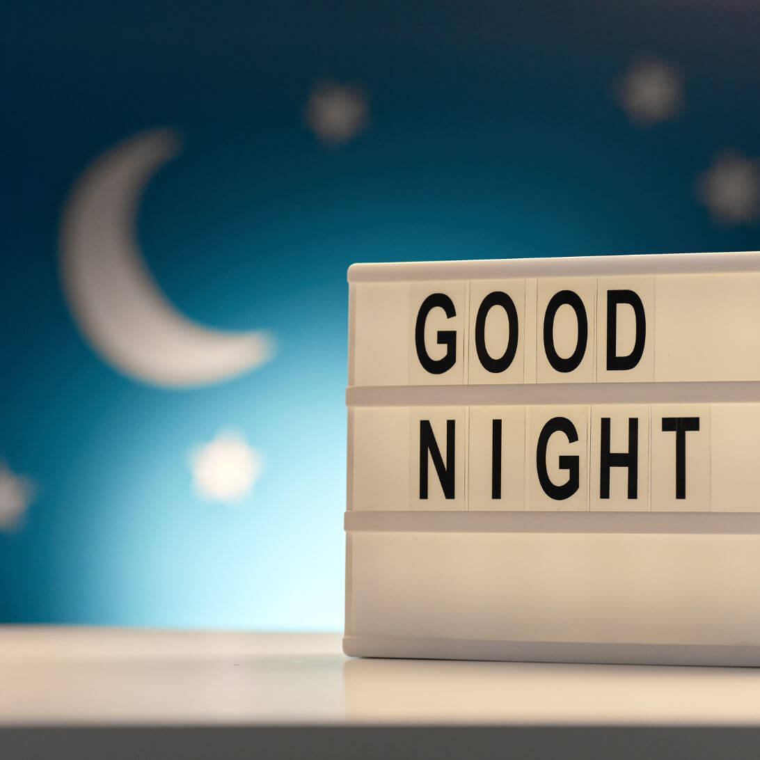 Bordje met Good Night, slaap lekker