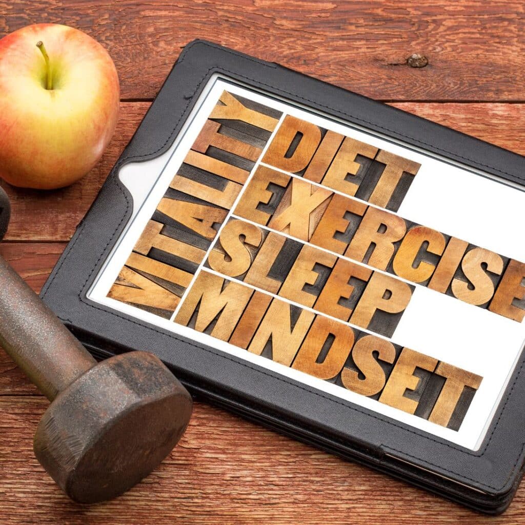 Mindset sleep exercise diet vitality