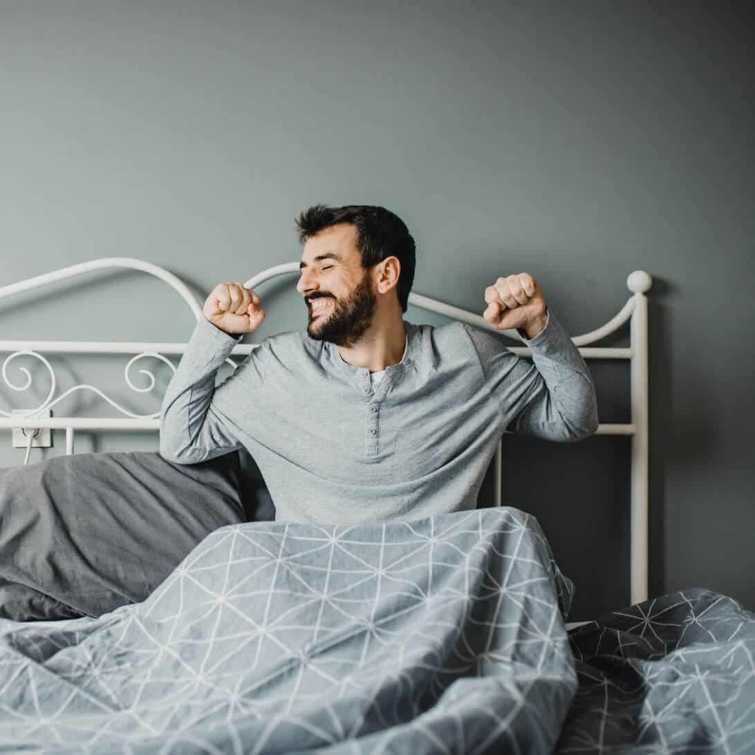 Man wordt uitgerust wakker na goede nachtrust