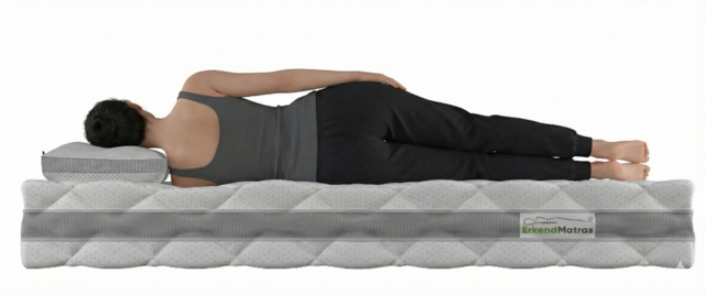 Vrouw ligt op haar zij